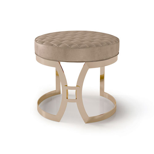 Tabouret contemporain - ART. 7088 - CARPANESE HOME - en cuir / avec piètement en métal / tapissé