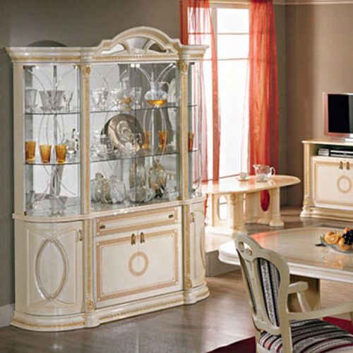 Vaisselier de style - IRENE - Ben Company srl Industria Mobili - en bois laqué / en verre