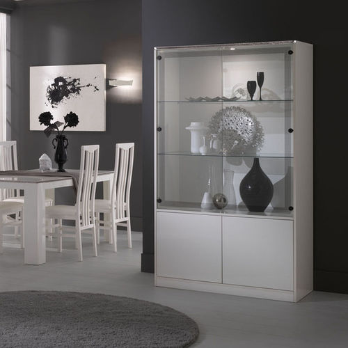 Vitrine contemporaine - NADIA - Ben Company srl Industria Mobili - en verre / en bois laqué / éclairée