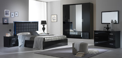 Lit double - AMBRA - Ben Company srl Industria Mobili - contemporain / tapissé / avec tête de lit tapissée