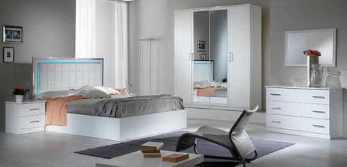 Lit double - AMBRA  - Ben Company srl Industria Mobili - contemporain / avec tête de lit tapissée / avec base de rangement