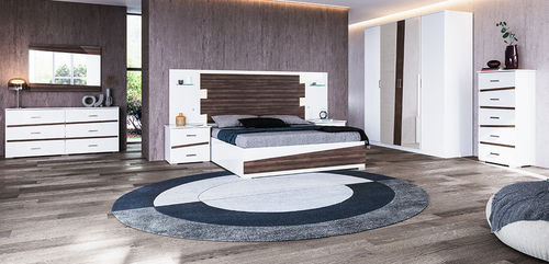 Lit double - GIULIA USA - Ben Company srl Industria Mobili - contemporain / avec tête de lit tapissée / avec table de chevet