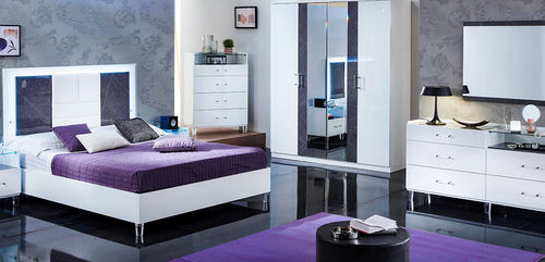 Lit double - CRISTAL USA - Ben Company srl Industria Mobili - contemporain / tapissé / avec tête de lit