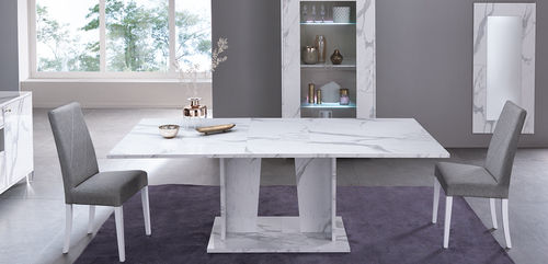 Table à manger contemporaine - VITTORIA  - Ben Company srl Industria Mobili - en marbre / avec piètement en marbre / rectangulaire