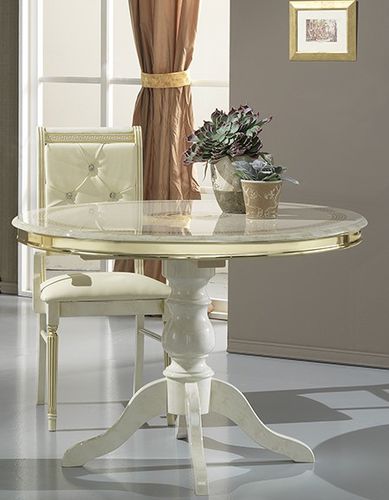 Table à manger de style - VENUS - Ben Company srl Industria Mobili - en bois / avec piètement en bois / ronde