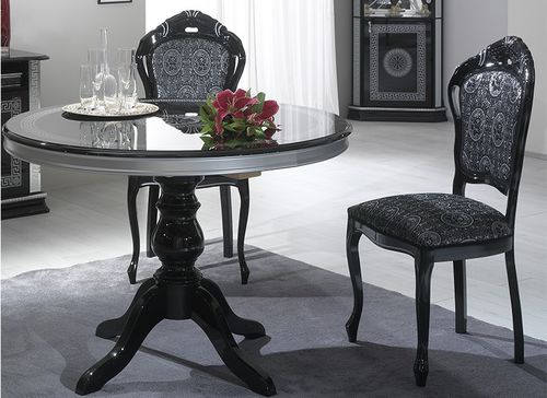 Table à manger de style - VENUS - Ben Company srl Industria Mobili - en placage de bois / avec piètement en bois / ronde