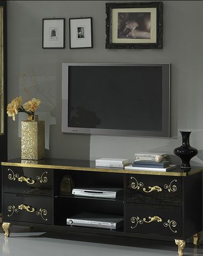 Support TV sur pied de style - SOFIA - Ben Company srl Industria Mobili - Fabriqué en Italie / en placage de bois / résidentiel