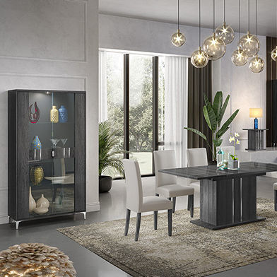 Vitrine moderne - LUNA-DINING - Ben Company srl Industria Mobili - murale / sur piétement / en verre trempé