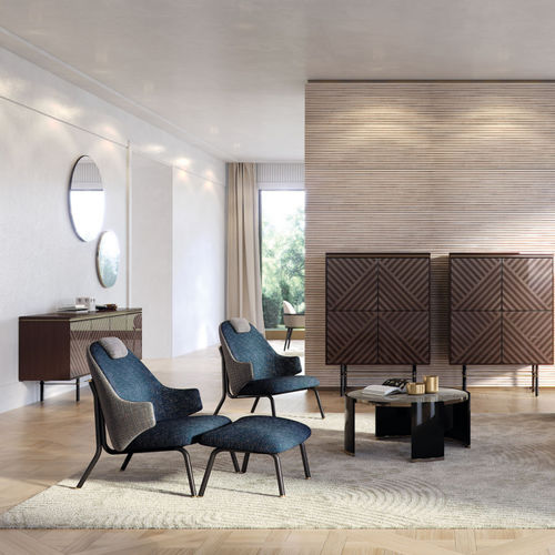Fauteuil contemporain - DIVA  - Capital Collection - en mousse de polyuréthane / en bois / tapissé