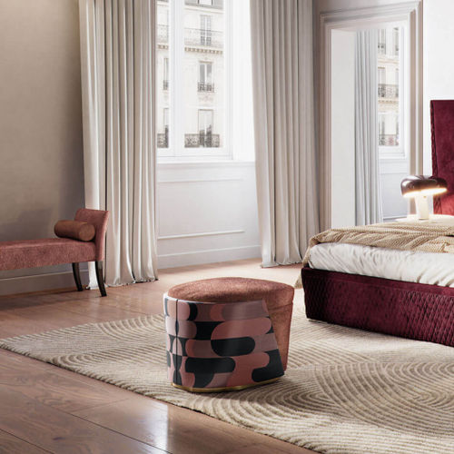 Pouf contemporain - MAJESTIC M - Capital Collection - en tissu / rectangulaire / professionnel