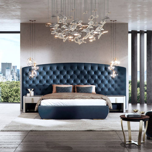 Lit double - KESY XL - Capital Collection - chesterfield / tapissé / avec tête de lit