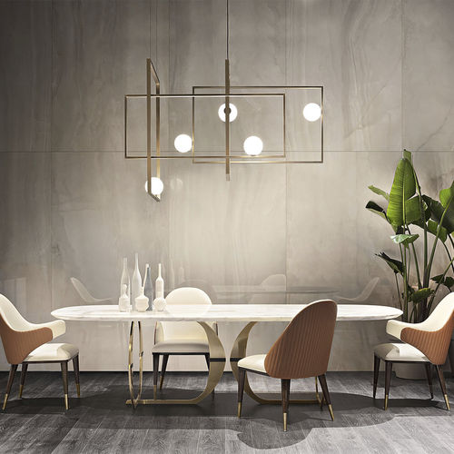 Table contemporaine - Convivio - Capital Collection - en bois / en marbre / avec piètement en métal