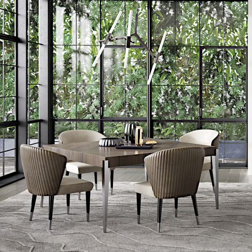 Table à manger contemporaine - CARISMA Q - Capital Collection - en bois / avec piètement en métal / carrée