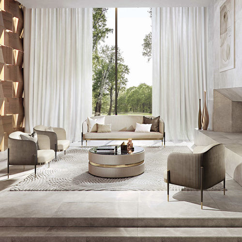 Canapé contemporain - OXFORD 2P - Capital Collection - en tissu / en cuir / en mousse de polyuréthane