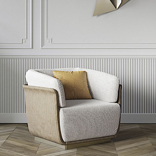 Fauteuil contemporain - ALLURE - Capital Collection - en tissu / en cuir / en bois