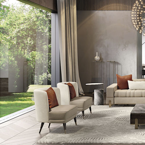 Fauteuil contemporain - KEY WEST - Capital Collection - en tissu / à coussins / avec coussin amovible
