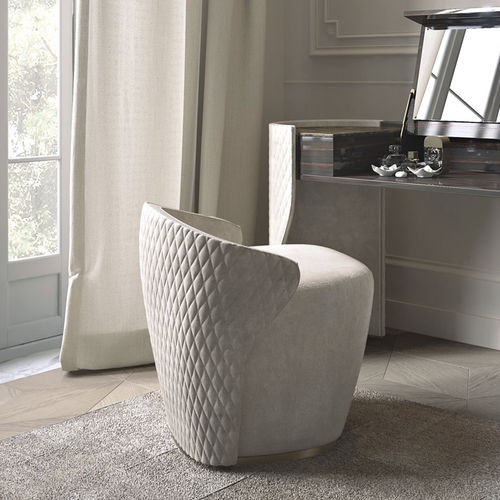 Pouf contemporain - VORTEX S - Capital Collection - en tissu / en cuir / rond