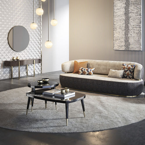 Table basse contemporaine - BLACK TIE E120 - Capital Collection - en bois / en verre / avec piètement en métal