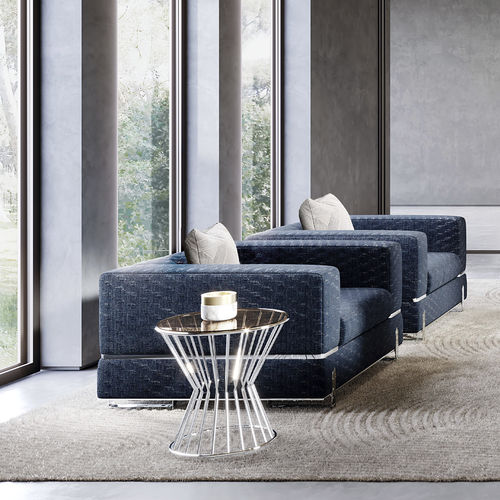 Table d'appoint contemporaine - KHERO - Capital Collection - en verre / avec piètement en métal / ronde