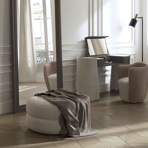 Ottoman contemporain - KAZAR - Capital Collection - en tissu / en mousse de polyuréthane / rond
