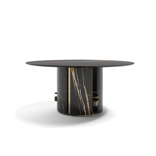 Table contemporaine - Ercole - Capital Collection - en marbre / avec piètement en marbre / ronde
