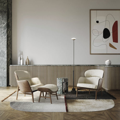 Fauteuil contemporain - Dafne - Capital Collection - en tissu / avec dossier haut / beige