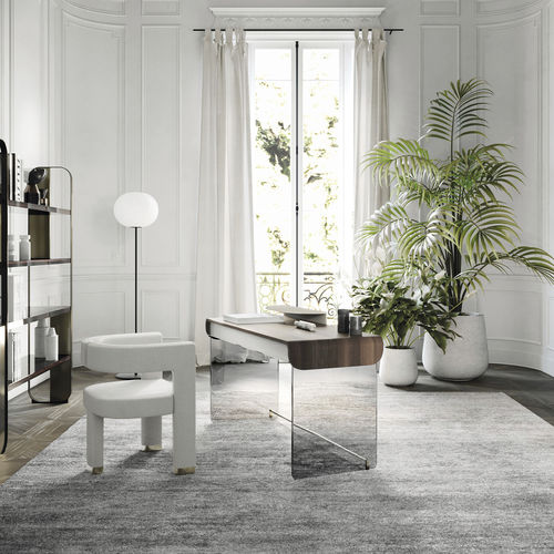 Meuble secrétaire contemporain - Adam - Capital Collection - en bois / en verre fumé / 2 tiroirs