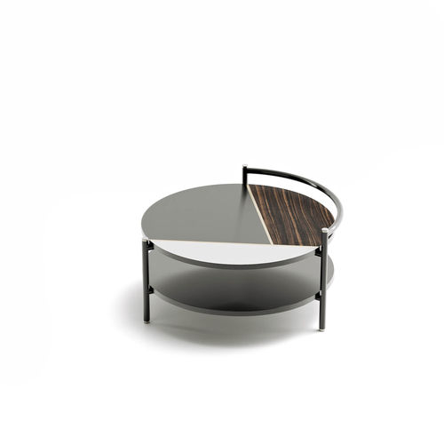 Table basse contemporaine - Oliver - Capital Collection - en bois laqué / en marbre / avec piètement en métal