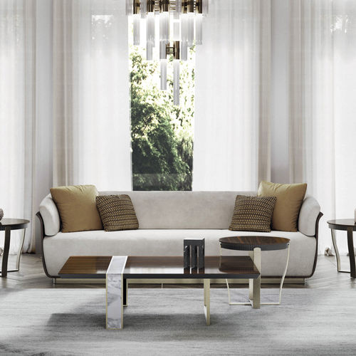 Canapé contemporain - Allure 2s - Capital Collection - en tissu / en cuir / en bois