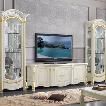Ensemble TV mural classique - DIAMANTE - Casa +39 Arte & Stile - en bois laqué