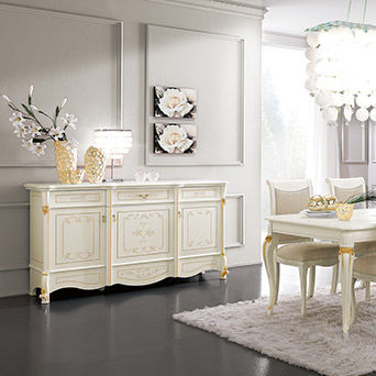 Buffet classique - DIAMANTE - Casa +39 Arte & Stile - en bois laqué / blanc