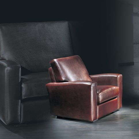Fauteuil contemporain - BOGOTA - Cattaneo Fratelli snc di BrunoVirginio & C. - en cuir / marron