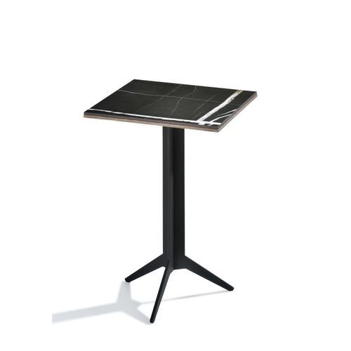 Table d'appoint contemporaine - NEW YORK - De-code, Lattas Nik. Spyridon - en placage de bois / en marbre / avec piètement en métal