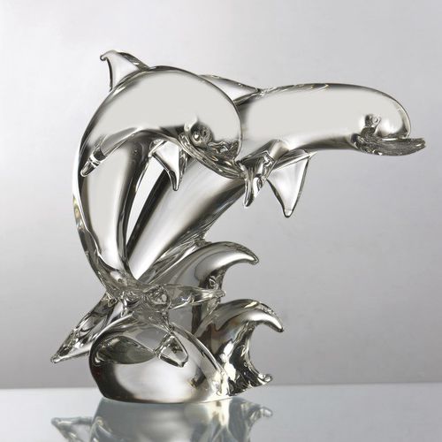 Sculpture en cristal - JUMPING DOLPHINS  - Duccio di Segna srl - professionnelle