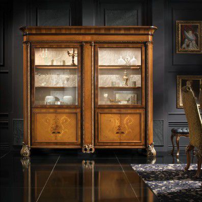 Vitrine de style - MF061 - Ebanart srl - en verre / en bois
