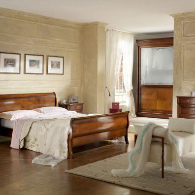 Lit double - 9041A - Ebanart srl - classique / avec tête de lit / en bois