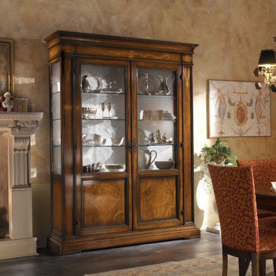 Vitrine classique - TV027LVF - Ebanart srl - en verre / en bois
