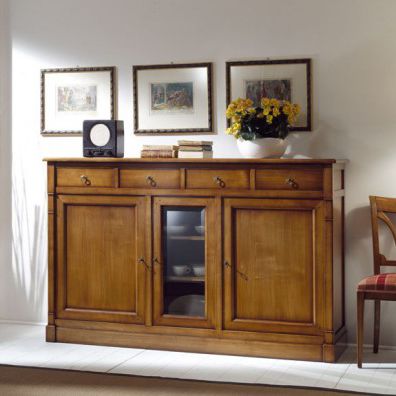 Buffet classique - 8763A - Ebanart srl - en bois / en verre / vitré