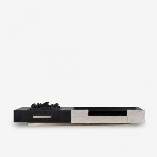 Meuble TV contemporain - OCEAN - Estetik Decor - en bois / en métal / en cuir