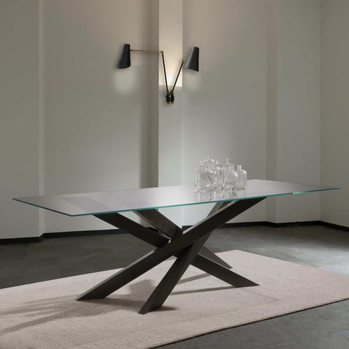 Table à manger contemporaine - COOPER - Formenti Arredamenti di Giorgio Formenti & C.snc - en cristal / en métal / rectangulaire