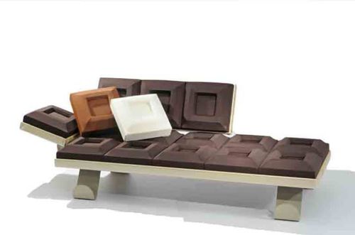 Méridienne design original - CIOCCOSOFÀ - Gugliermetto Experience - en tissu / en bois / en acier à revêtement par poudre