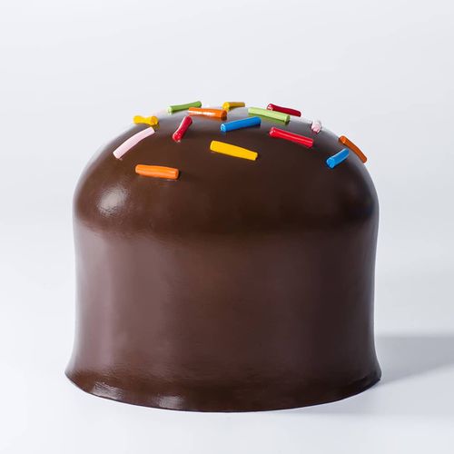Pouf design original - BIG EAT CIOCCOLATINO - Gugliermetto Experience - en polyuréthane / rond / fait main
