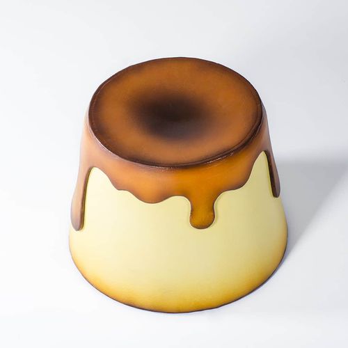 Pouf design original - BIG EAT CREME - Gugliermetto Experience - en mousse de polyuréthane / rond / fait main
