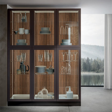 Vaisselier contemporain - GENESI - Home srl - en bois / en verre