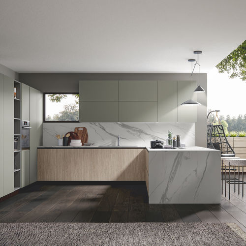 Cuisine contemporaine - PALÙ  - Home srl - en MDF / en PVC / avec îlot