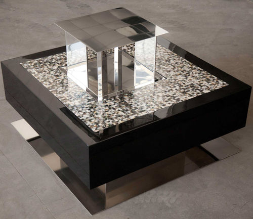 Table basse en fibre de verre - Ghiottone - Laboratorio Mattoni - contemporaine / en acier inoxydable poli / en stratifié