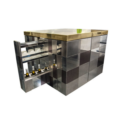 Cuisine d'extérieur - Cubo - Laboratorio Mattoni - contemporaine / en laiton / en acier inoxydable poli