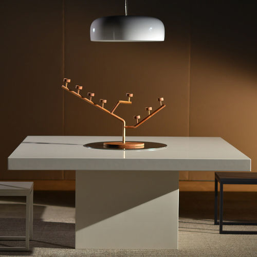 Table à manger époxy - Funambolo - Laboratorio Mattoni - contemporaine / en acier inoxydable poli / en fibre de verre