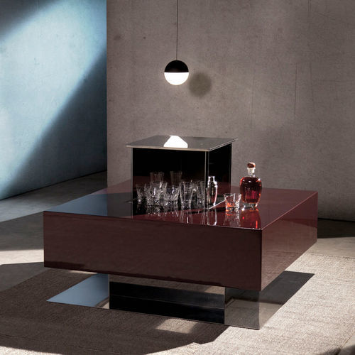 Table basse en fibre de verre - Valletto - Laboratorio Mattoni - contemporaine / en acier inoxydable poli / époxy