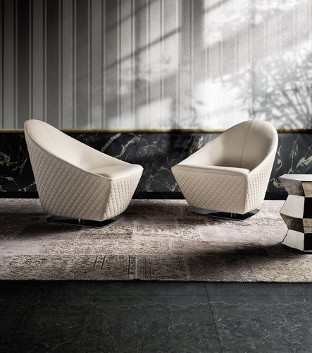 Fauteuil contemporain - COCÒ - Lof's - Interior - - en cuir / pivotant